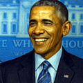 BARACK OBAMA IN THE WHITE HOUSE PRESS ROOM